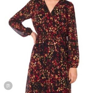 Chic Long Sleeve Floral Dress